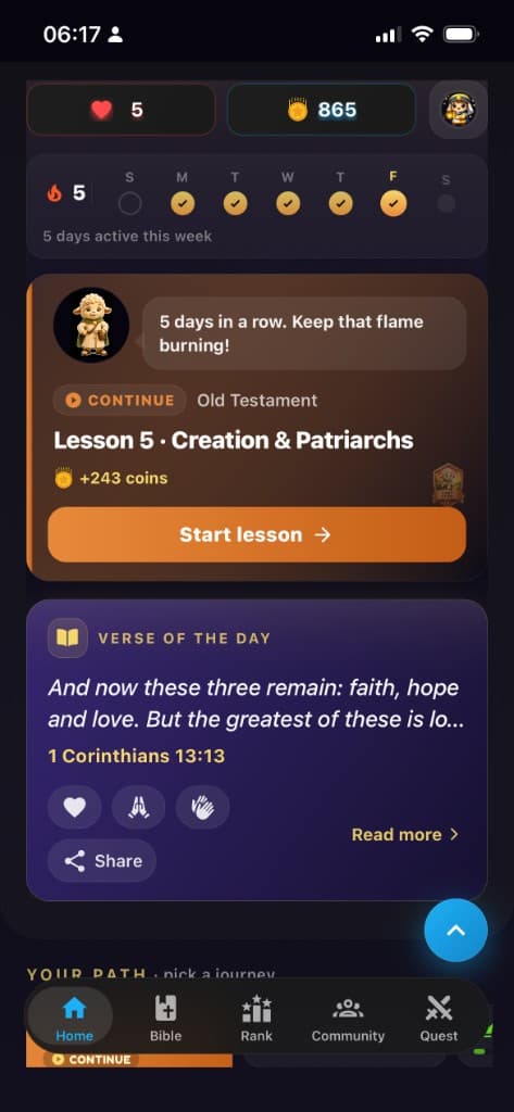 BibleMigo home screen